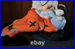 Vtg Japanese Hakata Doll by Araki Tattoo Artist Geisha Girl Figurine Glass Base