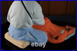 Vtg Japanese Hakata Doll by Araki Tattoo Artist Geisha Girl Figurine Glass Base