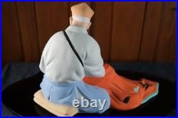 Vtg Japanese Hakata Doll by Araki Tattoo Artist Geisha Girl Figurine Glass Base