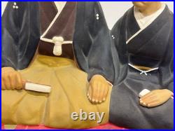 Vtg Japanese Hakata Urasaki Doll Ceramic Golden Wedding Couple Sitting Figurine