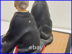 Vtg Japanese Hakata Urasaki Doll Ceramic Golden Wedding Couple Sitting Figurine