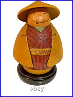 Vtg Japanese Kokeshi Doll by Master Sansaku Sekiguchi Fellow Traveler withStand