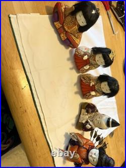 Vtg Kimekomi Dolls Japan Silk