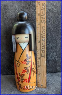 Vtg Kokeshi Doll Peace Yasuragi Miyashita Hajime Sosaku Style 9 Gunma Pref BX
