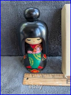 Vtg Kokeshi Dolls Set of 2 Miyashite Hajime Creative Camellia Garden 1960s Box