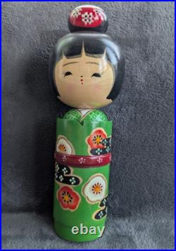 Vtg Kokeshi Love Spring Signed Torao Hosaka Large 12 Top Knot IOB Mint 60s