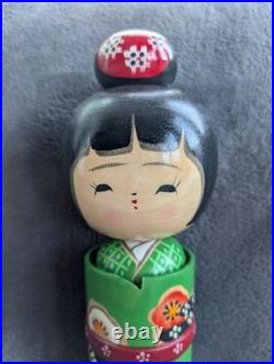 Vtg Kokeshi Love Spring Signed Torao Hosaka Large 12 Top Knot IOB Mint 60s