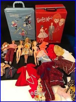 Vtg. Lot Of Barbie Doll Case-dolls &clothing From 1960 Japan A Must See