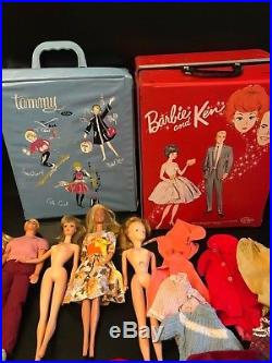 Vtg. Lot Of Barbie Doll Case-dolls &clothing From 1960 Japan A Must See