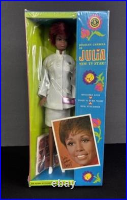 Vtg. Mattel 1968 Diahann Carrol as Julia Nurse Doll Sealed Box WithTear LOOK