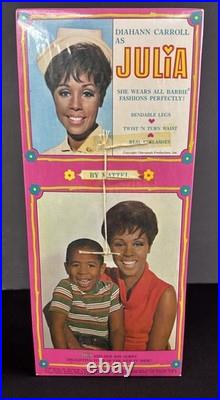 Vtg. Mattel 1968 Diahann Carrol as Julia Nurse Doll Sealed Box WithTear LOOK