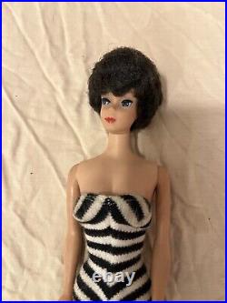 Vtg Mattel Barbie Bubble Cut Raven Brunette Doll 1961 1st Issue 71958 Japan