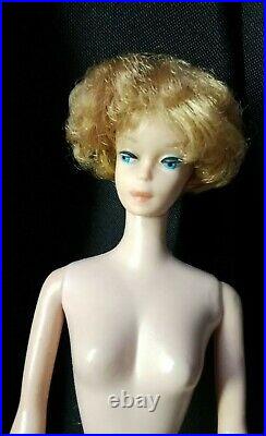 Vtg Mattel Rare Pat Pend Barbie Doll MCMLVIII blue eyes red nails