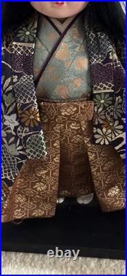Vtg Pair Of Japanese Ichimatsu Dolls Handmade Elaborate Kimonos Fabulous Fabric