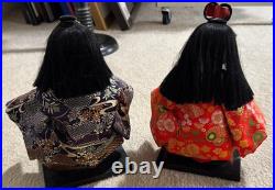 Vtg Pair Of Japanese Ichimatsu Dolls Handmade Elaborate Kimonos Fabulous Fabric