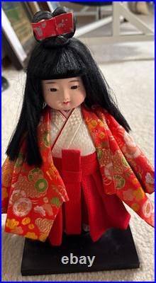 Vtg Pair Of Japanese Ichimatsu Dolls Handmade Elaborate Kimonos Fabulous Fabric