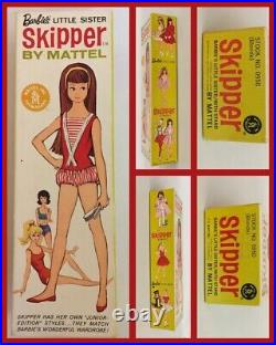 Vtg SKIPPER Barbies Little Sister #0950 Blonde WithPedestal In S. Suit IN ORIG BOX