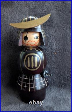 Vtg Samurai Kokeshi Eye Patch Creative Aoki Geika Reg # 347116 Orig Box