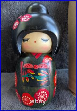Vtg Set 3 Kokeshi Creative Miyashita Hajime Orig Box Graduating Sizes 5 5½ 6½