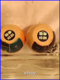Vtg. Sosaku Kokeshi dolls set of 2 Rare 2 1/2x 2 1/2 excellent condition