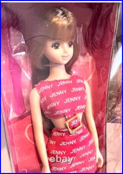 Vtg Takara Japan Super Long Hair First JENNY Doll 11 Barbie Box 2000 Pink Dress