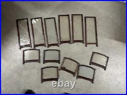 Vtg or antique Japanese Doll Display Glass Case Kimono Geisha Frame panels PARTS