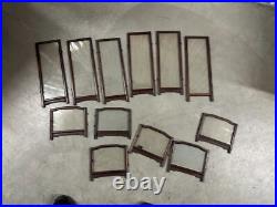 Vtg or antique Japanese Doll Display Glass Case Kimono Geisha Frame panels PARTS