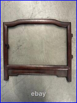 Vtg or antique Japanese Doll Display Glass Case Kimono Geisha Frame panels PARTS