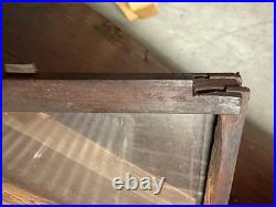 Vtg or antique Japanese Doll Display Glass Case Kimono Geisha Frame panels PARTS