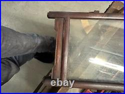 Vtg or antique Japanese Doll Display Glass Case Kimono Geisha Frame panels PARTS