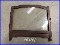 Vtg or antique Japanese Doll Display Glass Case Kimono Geisha Frame panels PARTS