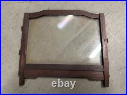Vtg or antique Japanese Doll Display Glass Case Kimono Geisha Frame panels PARTS