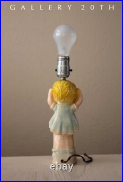 WOW! KEWPIE DOLL GIRL LAMP! MID CENTURY SLEEPING CHILD 40's 50's VTG ORIG. SHADE