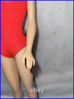 White Ginger/ Blonde Vintage 1960s Bubblecut Barbie Doll with Pink Lips