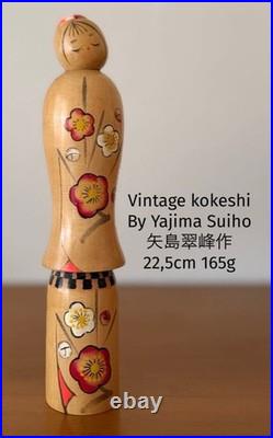 Yajima Suiho Japanese Creative Kokeshi Doll Plum Blossoms 22.5cm 165g Yajima Suiho Japanese Creative Kokeshi Doll Plum Blossoms 22.5cm 165g