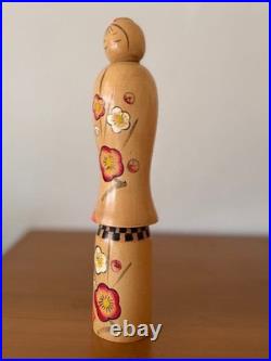 Yajima Suiho Japanese Creative Kokeshi Doll Plum Blossoms 22.5cm 165g