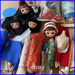 Yoshitoku Vintage 1960s Japanese Anime Big Eye Mod Fashion Doll Kits New